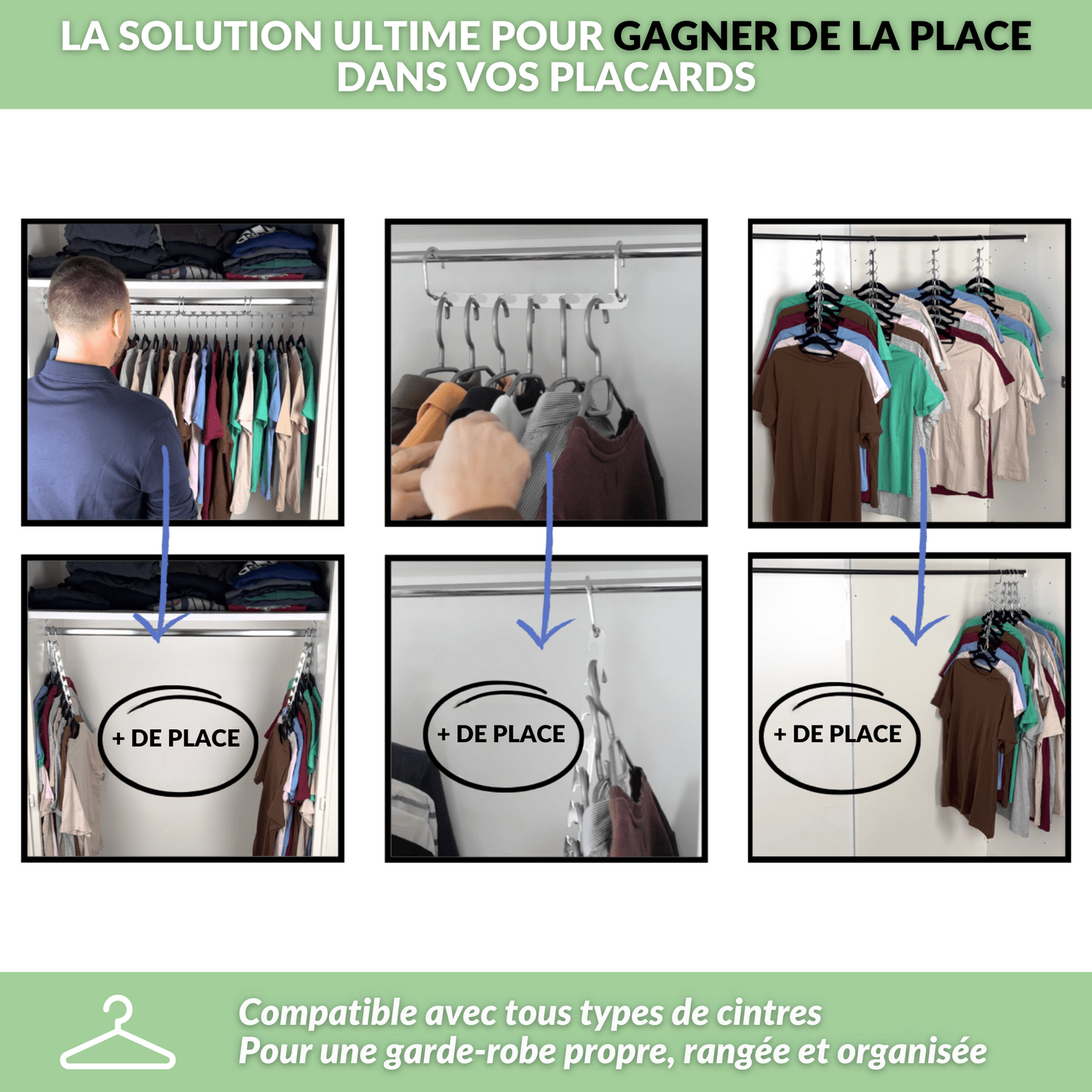 Cintreo - Le cintre gain de place 6 en 1