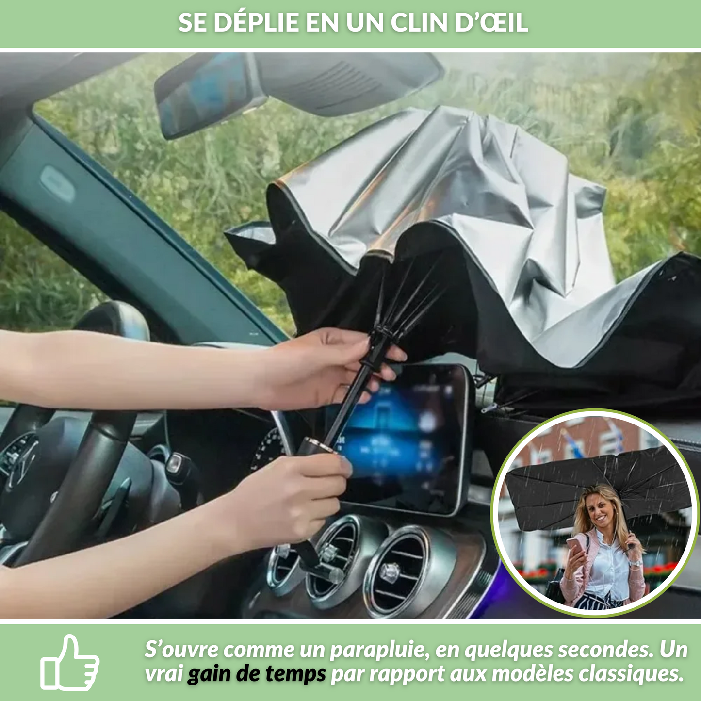 Sunbrella – Le pare-soleil qui s’ouvre comme un parapluie