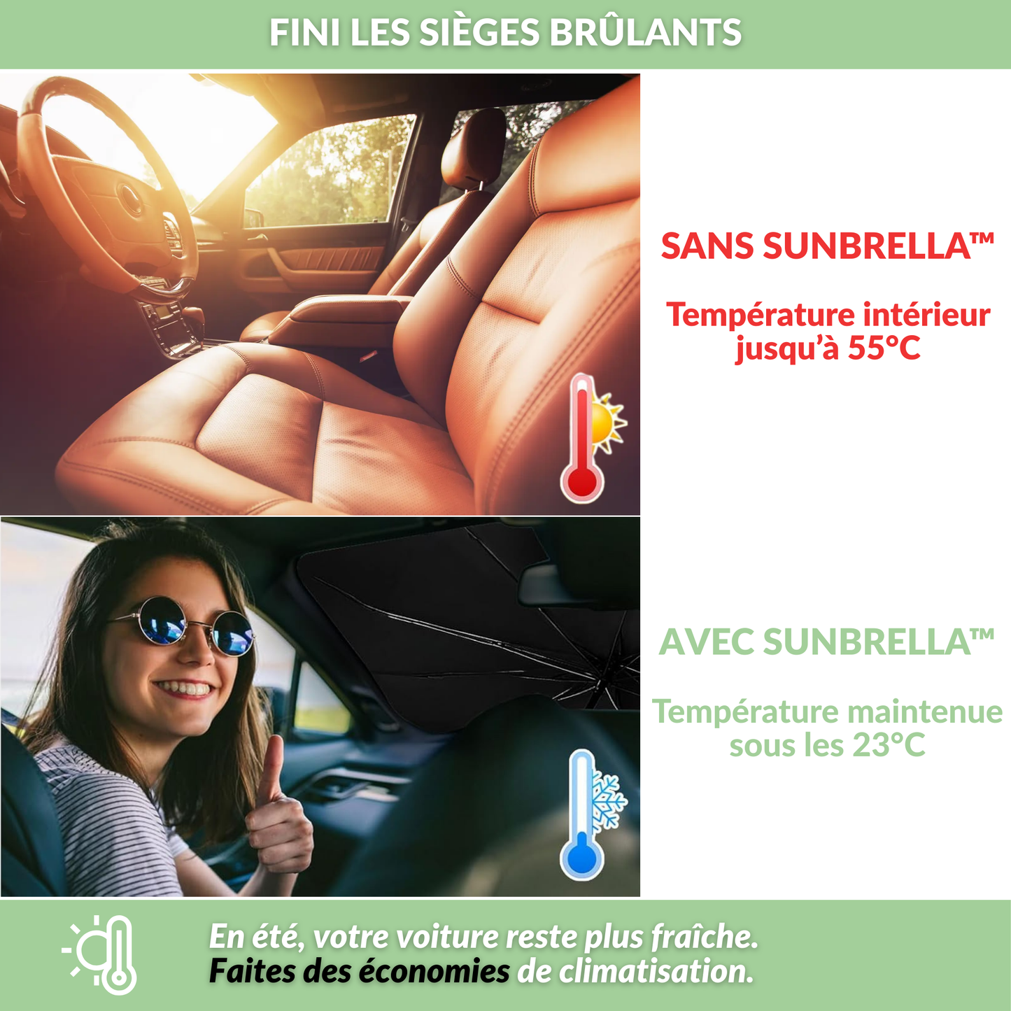 Sunbrella – Le pare-soleil qui s’ouvre comme un parapluie