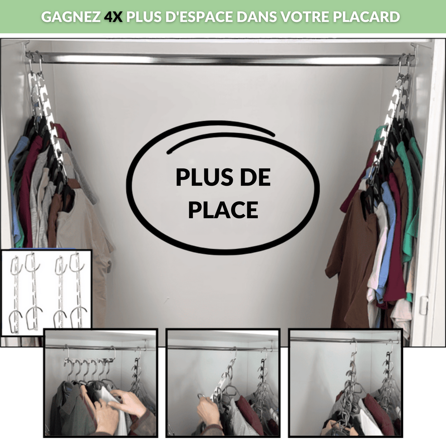 Cintreo - Le cintre gain de place 6 en 1