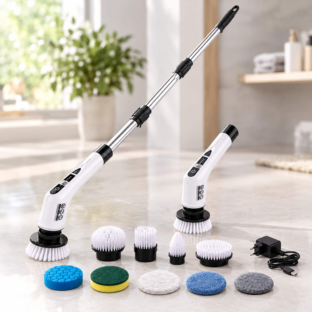 CleanPro 360 | Brosse de nettoyage rotative électrique sans fil 9 en 1