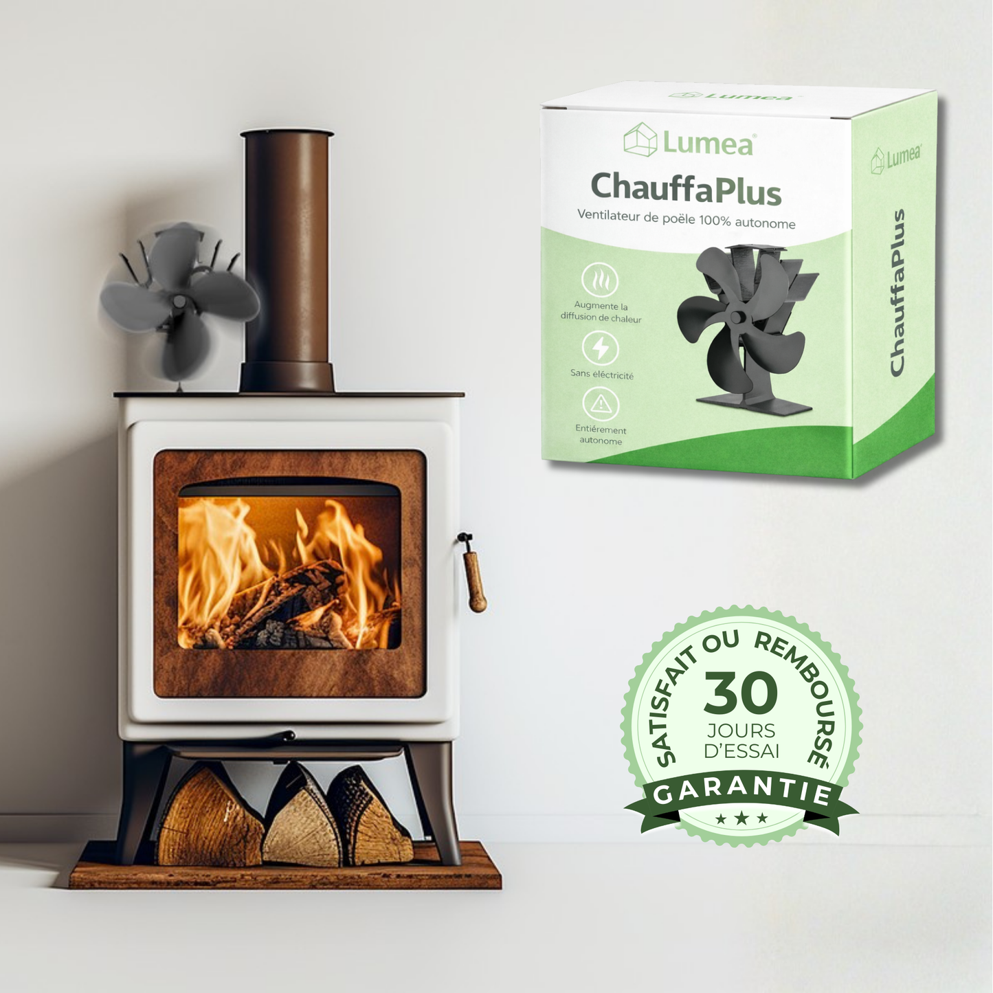 ChauffaPlus™ | Ventilateur de poêle à bois autonome et sans électricité