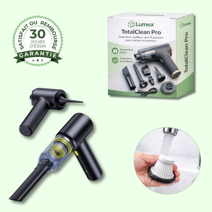 TotalClean Pro | Aspirateur souffleur sans fil puissant pour voiture et maison