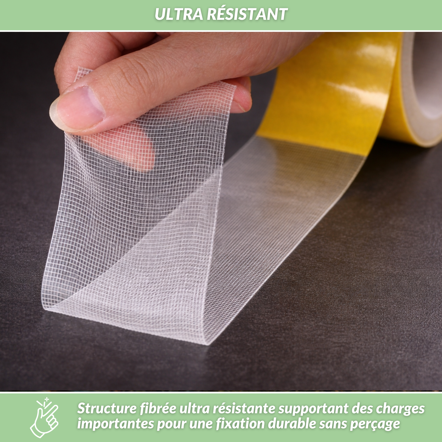 Ruban adhésif double face | Fixation sans percer pour extérieur et intérieur ultra puissant