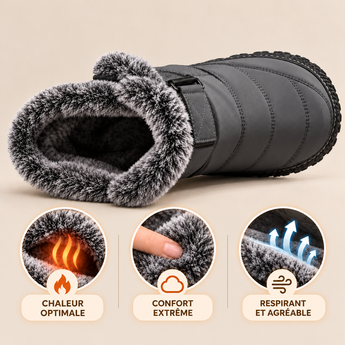 Hivéria | Bottines d'hiver femme chaudes et imperméables