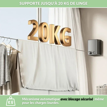 Filéo® - La Corde à linge rétractable grande capacité