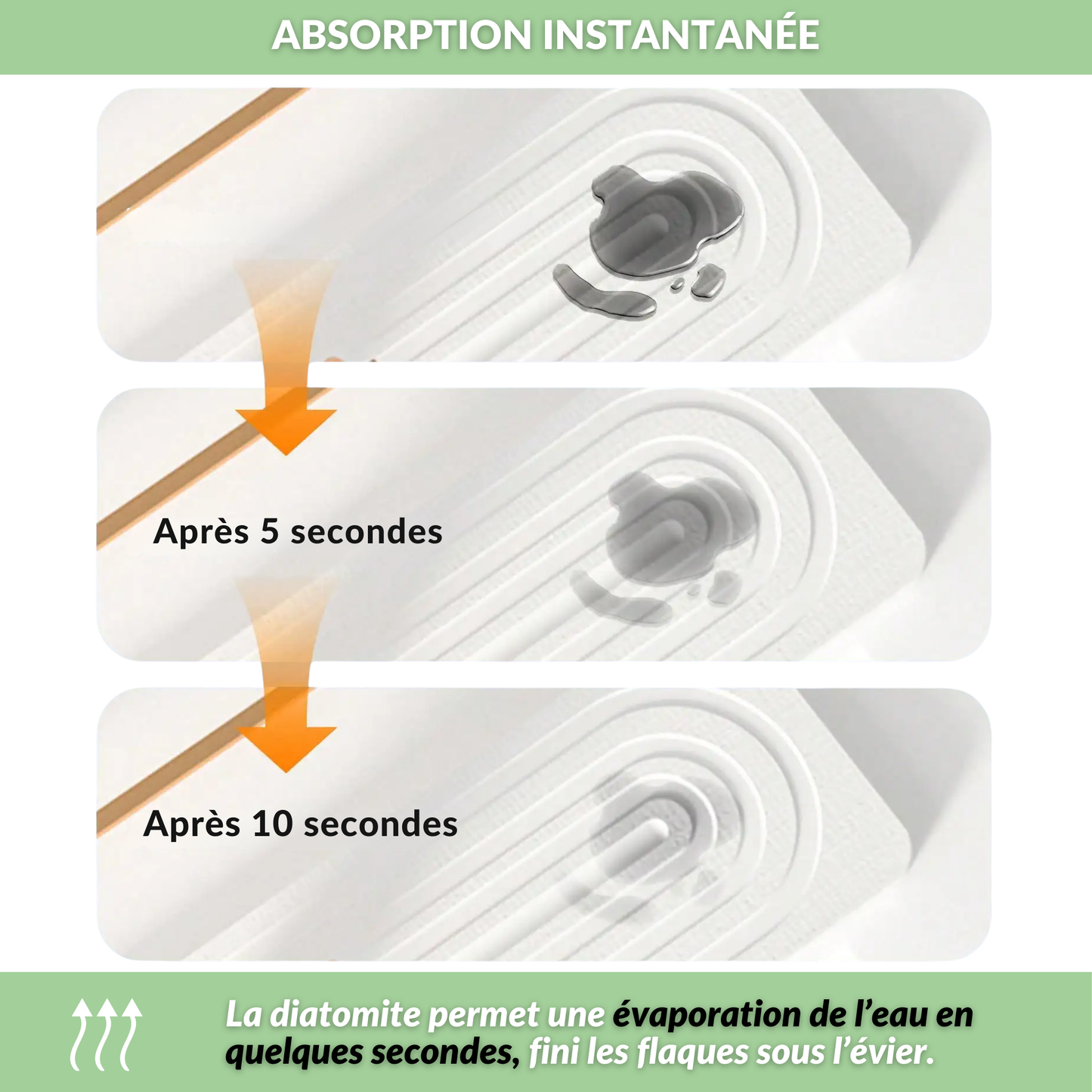 PureStone™ - Plateau super absorbant en pierre naturelle