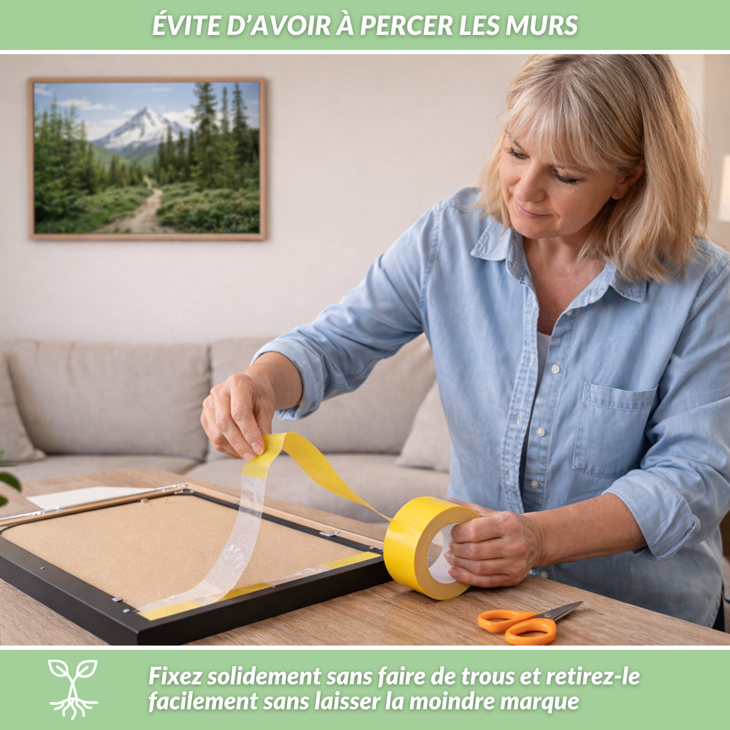 Ruban adhésif double face | Fixation sans percer pour extérieur et intérieur ultra puissant