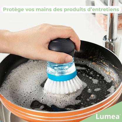 Brosse vaisselle avec distributeur de liquide vaisselle