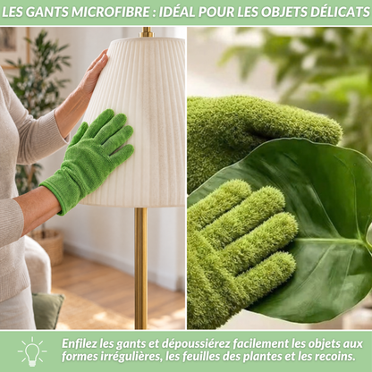 Kit Ménage Anti-Poussière | Plumeau Télescopique, Brosse Radiateur et Gants Microfibre