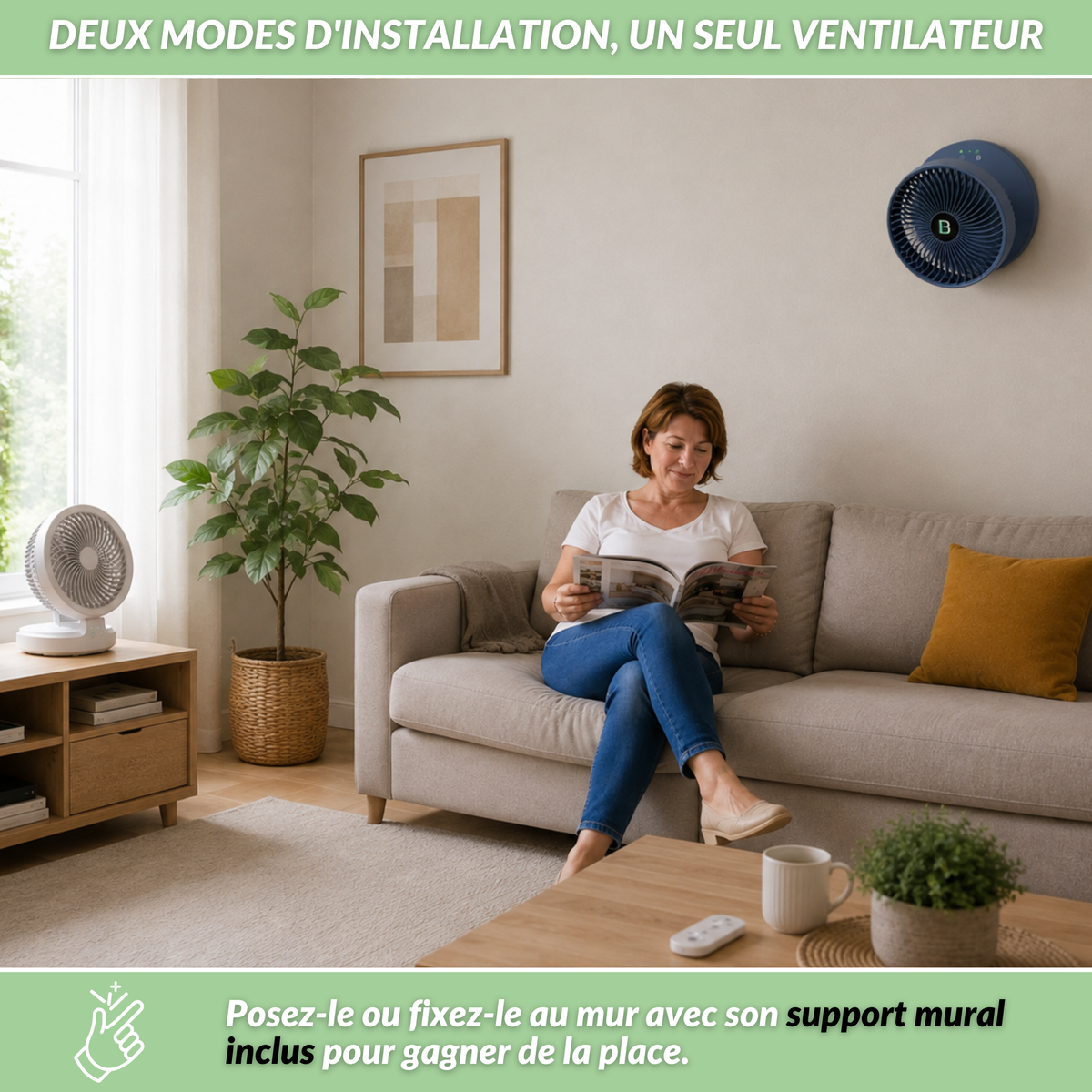 Ventilateur Sans-Fil Rechargeable