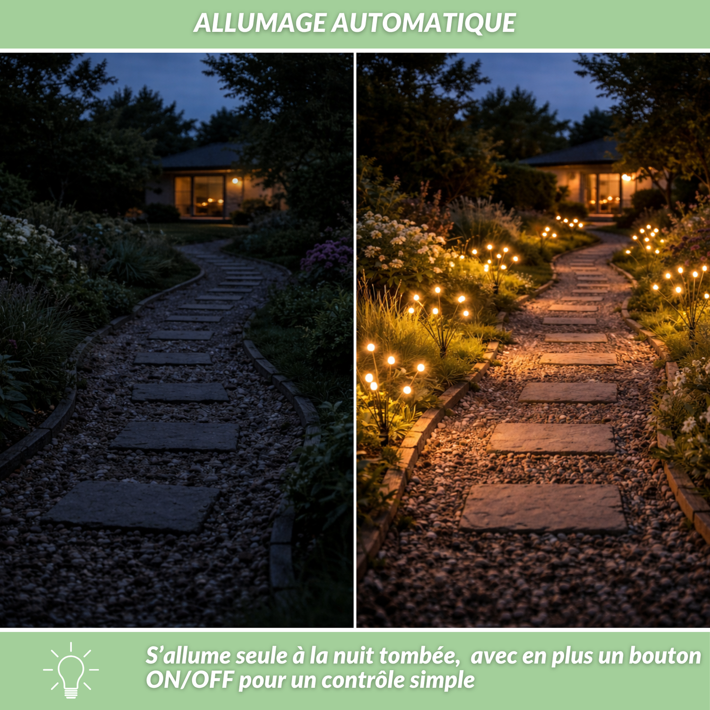 Lampes Lucioles solaires sur pied | Ambiance féérique pour jardin et balcon