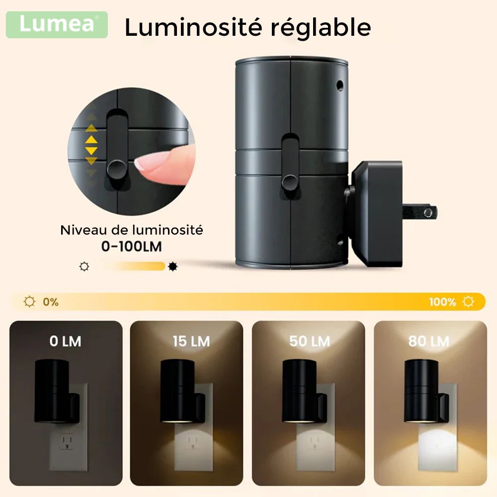 Lampe LED murale | Luminosité réglable et détecteur de luminosité