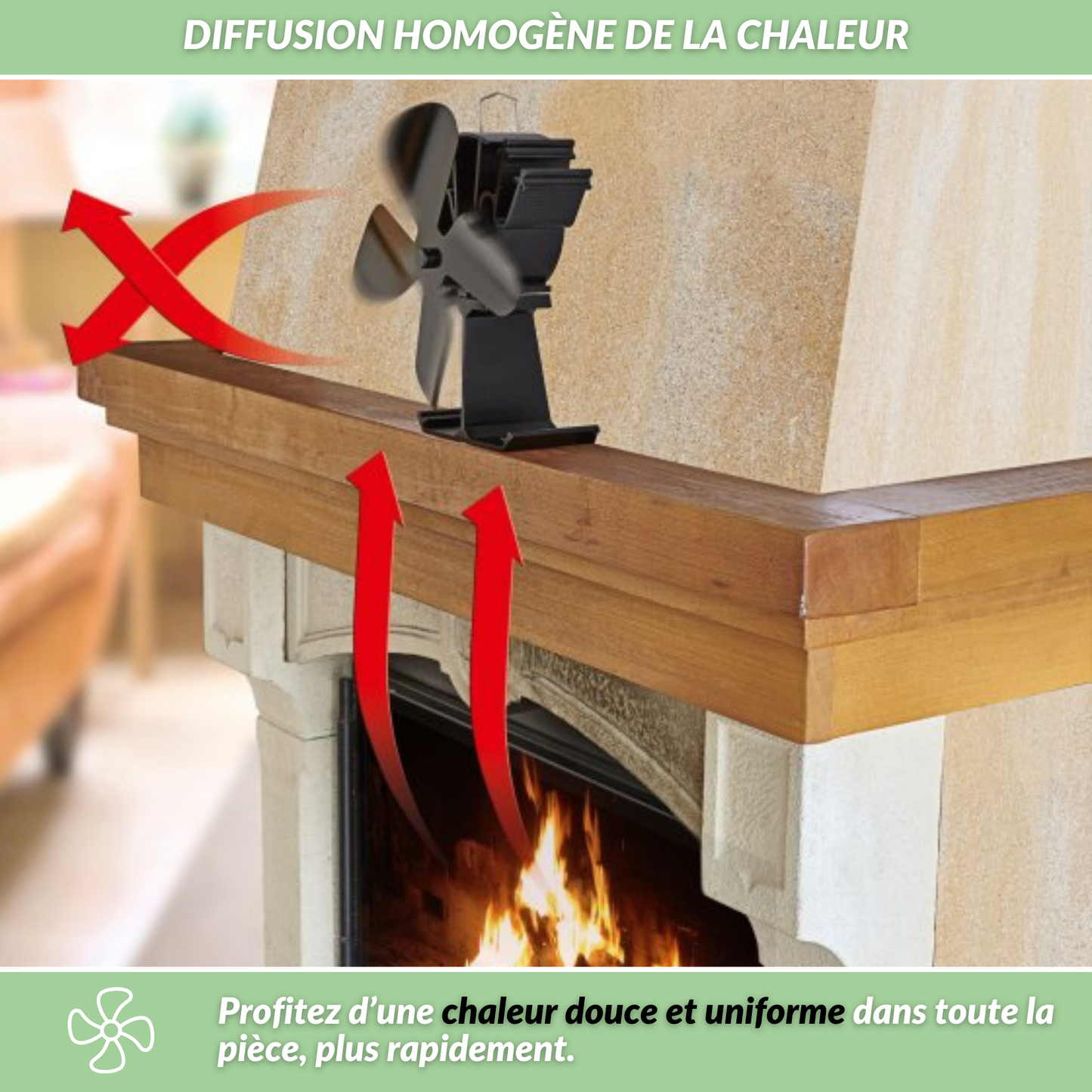 ChauffaPlus™ | Ventilateur de poêle à bois autonome et sans électricité