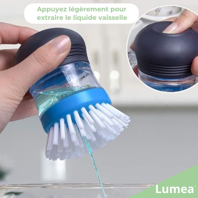 Brosse vaisselle avec distributeur de liquide vaisselle