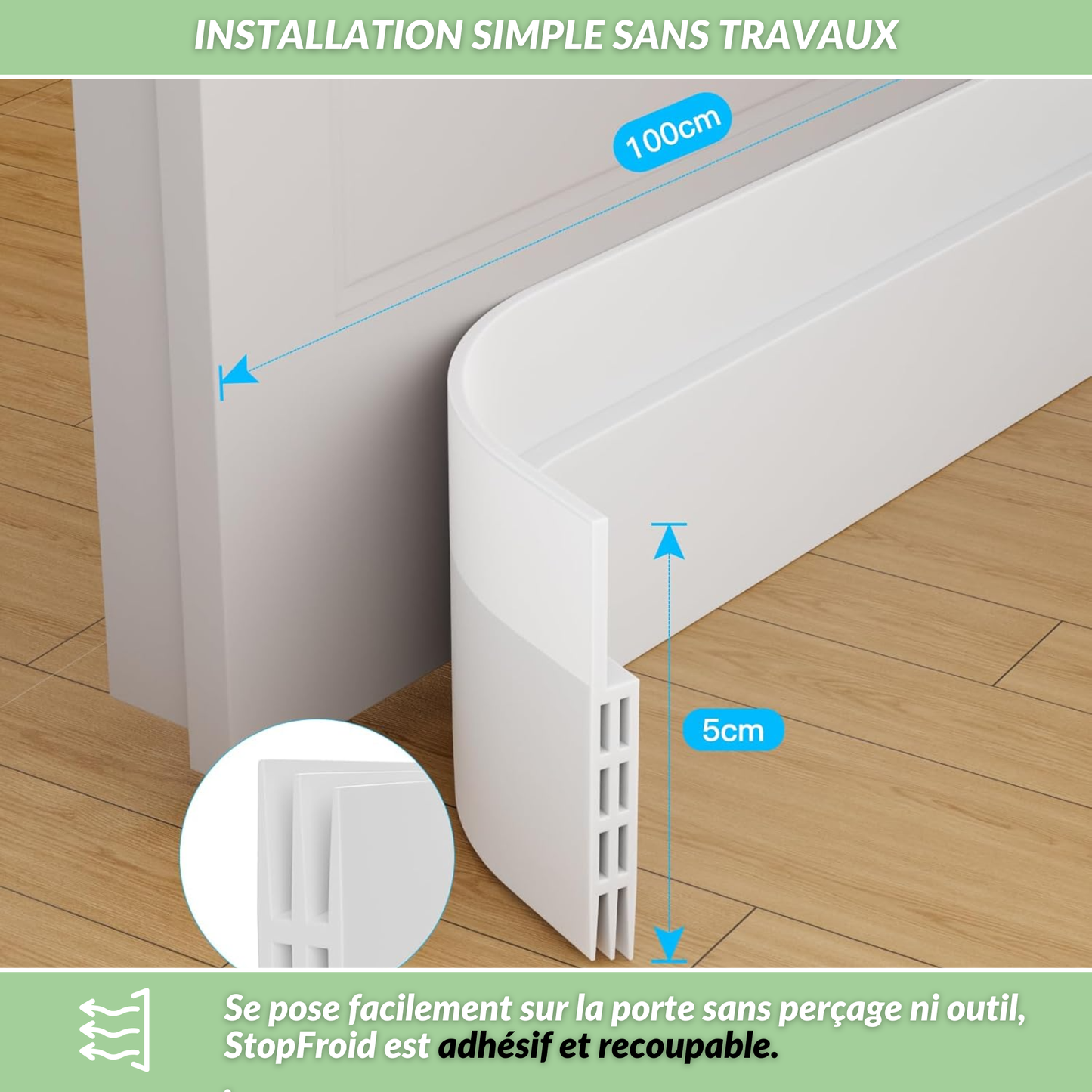 StopFroid | Bas de porte isolant contre le froid et les courants d’air