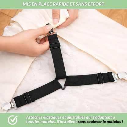Fixeo | Tendeurs pour drap housse avec attaches faciles
