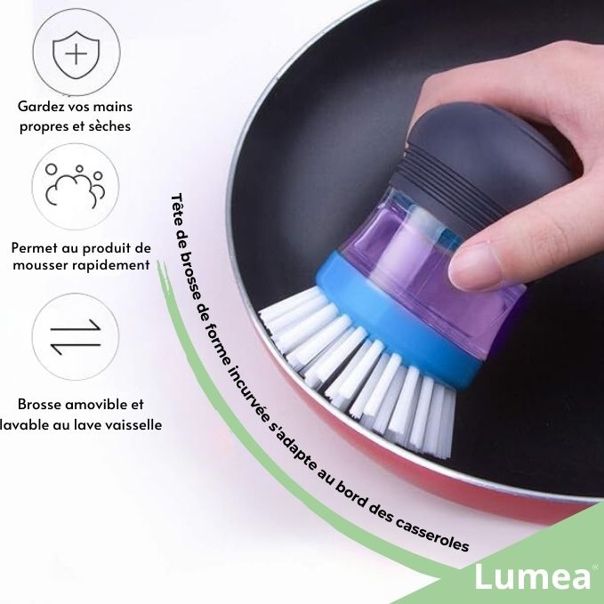 Brosse vaisselle avec distributeur de liquide vaisselle