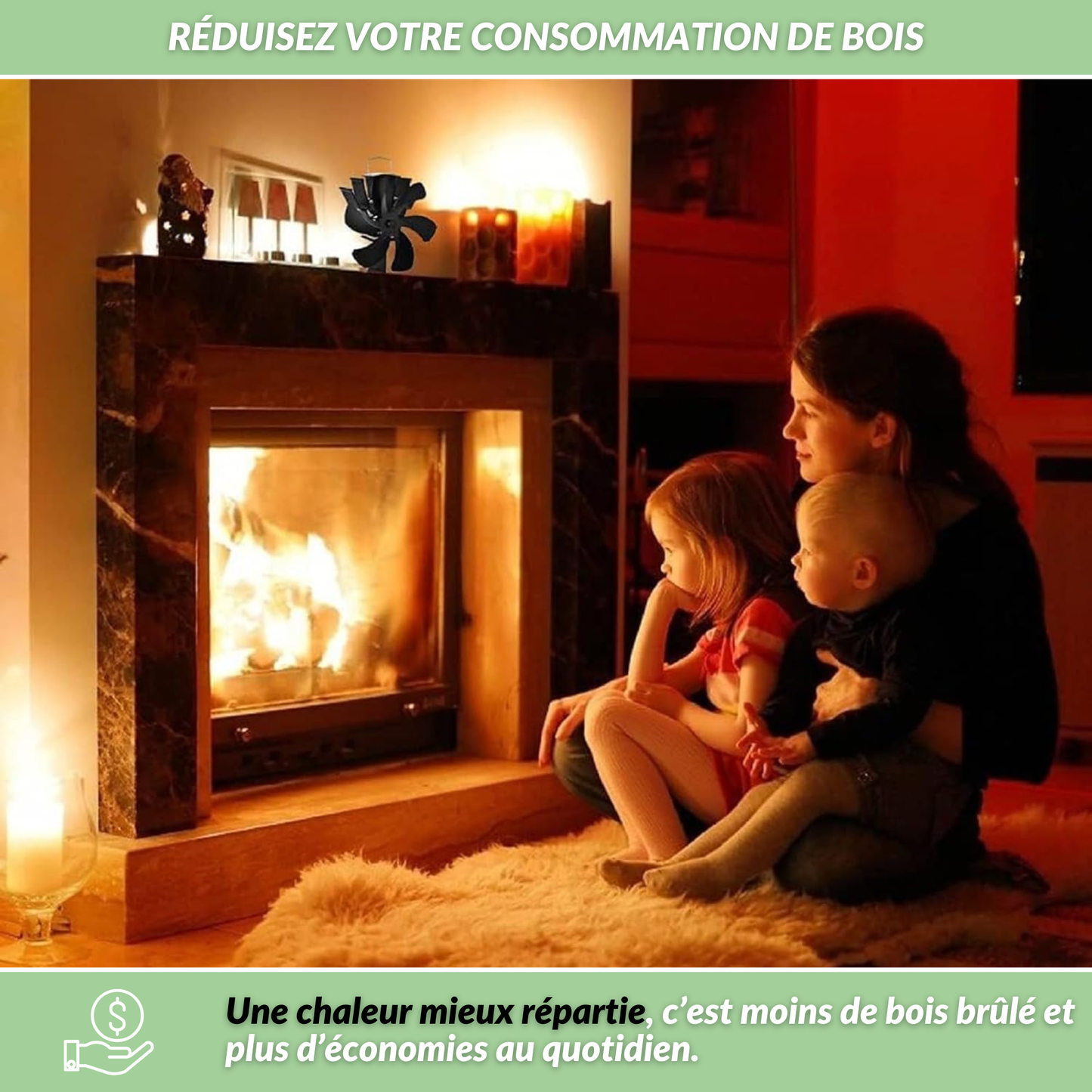 ChauffaPlus™ | Ventilateur de poêle à bois autonome et sans électricité