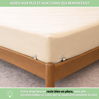 Fixeo | Tendeurs pour drap housse avec attaches faciles