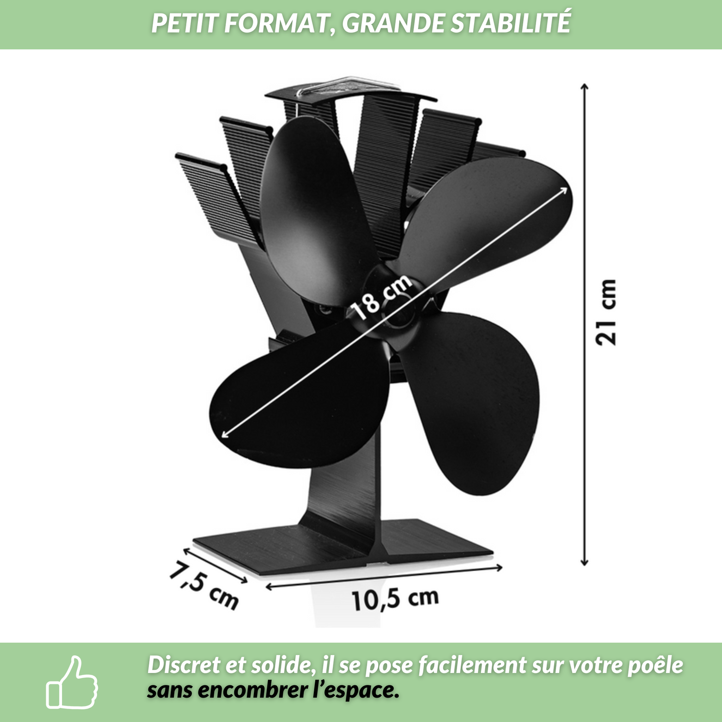ChauffaPlus™ | Ventilateur de poêle à bois autonome et sans électricité