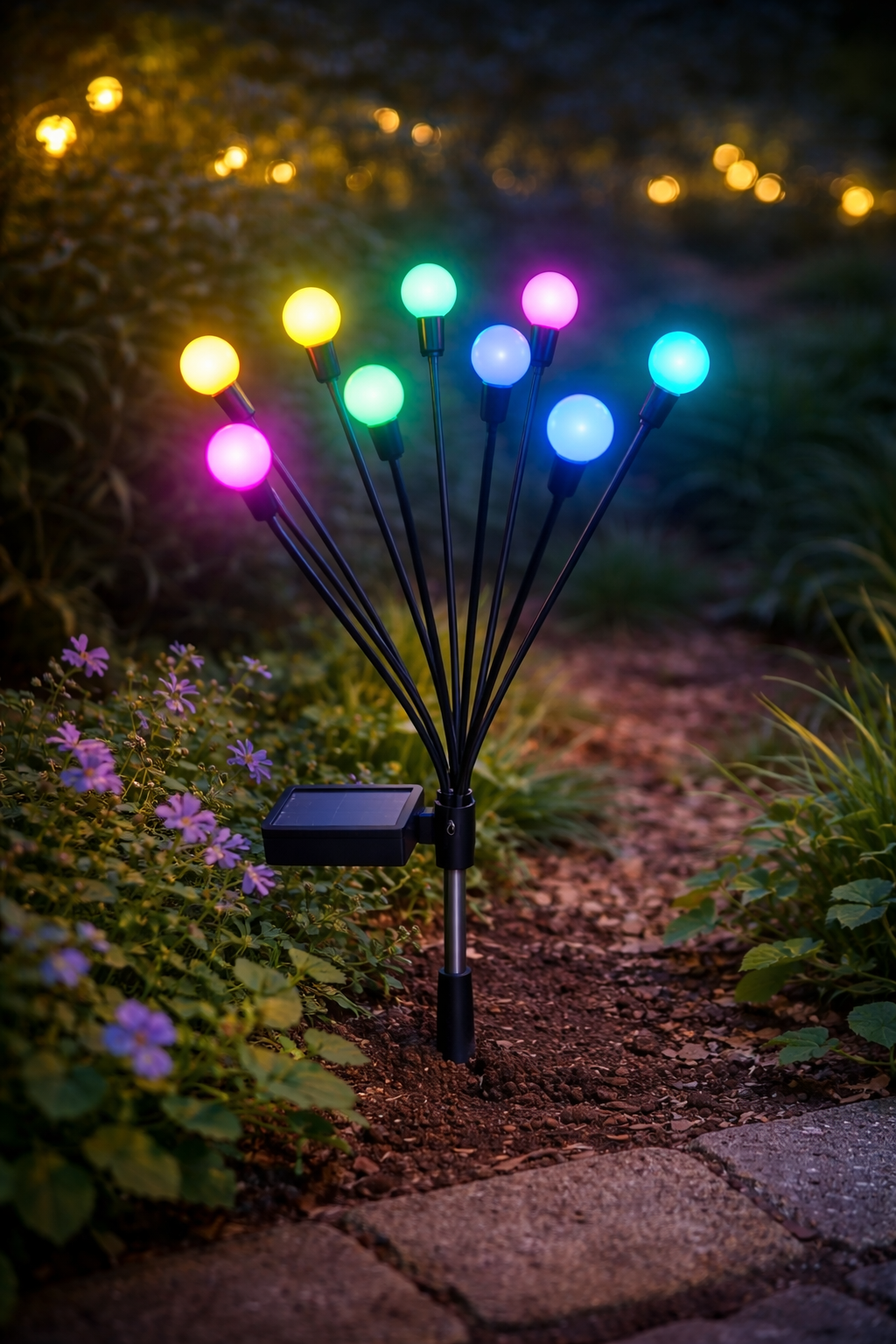 Lampes Lucioles solaires sur pied | Ambiance féérique pour jardin et balcon