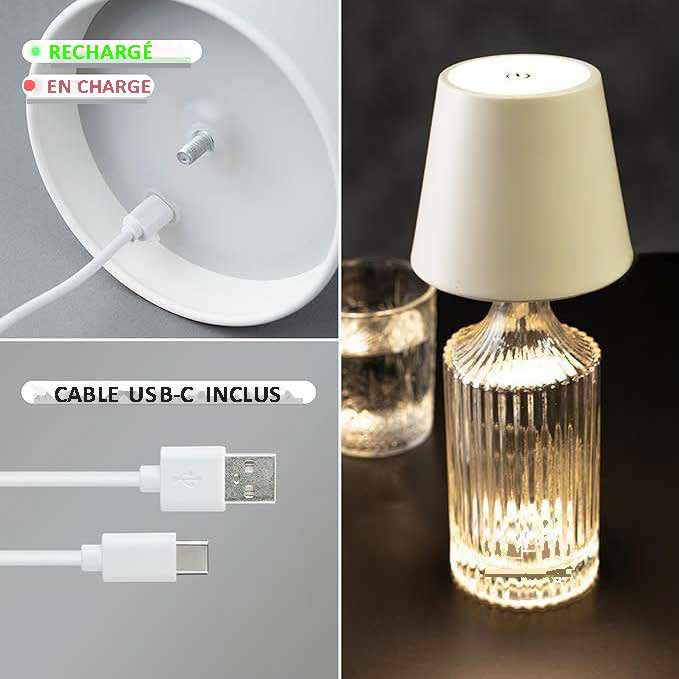 Générique Lampe bouteille sans fil, Lampe pour bouteille 2 pièces, abat-jour de lampe de table tactile à 3 couleurs, dimmable et rechargeable, pour restaurant, bar (Noir Générique Lampe bouteille sans fil, Lampe pour bouteille 2 pièces, abat-jour de lampe de table tactile à 3 couleurs, dimmable et rechargeable, pour restaurant, bar (Noir