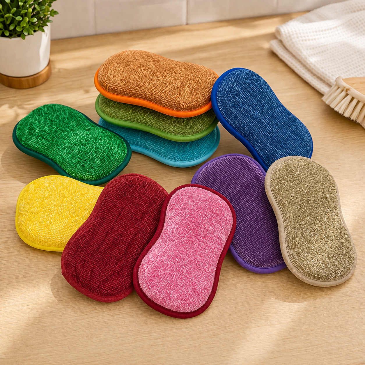 Spongéo | Éponge lavable en machine 2 faces microfibre et grattante anti-rayures